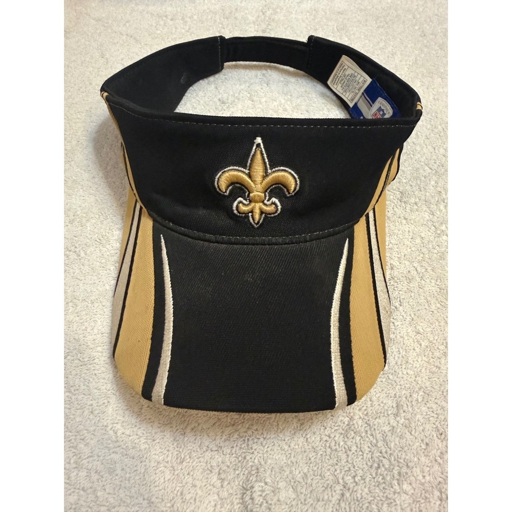 Reebok New Orleans Saints NFL Equipment Visor Hat Black Gold Adjustable OSFM